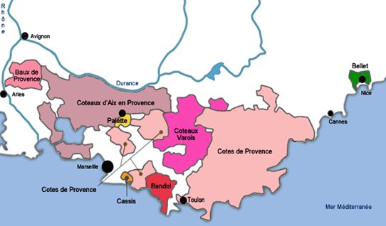 Mapa da Região de Provence