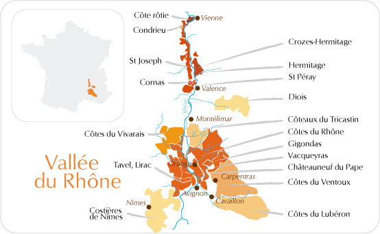 Mapa: Vallee du Rhône